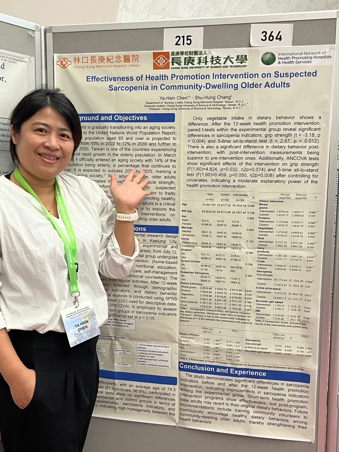 陳O欣同學論文海報投稿30th International conference on Health-Promoting Hospitals  and Health Services獲邀發表